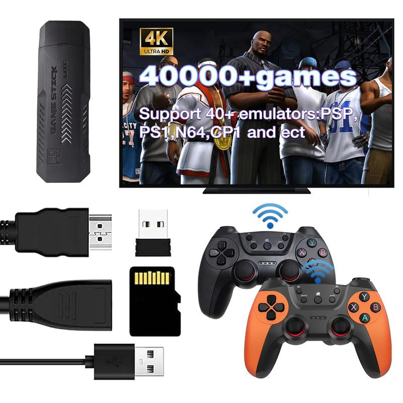 [Gifts for Boyfriend]X2 ULTRA 128G Version Retro Game Console, Wireless Controller, 40000+ Games, Multiple Emulators Included, 4K HDMI Output, with 2.4Ghz Wireless Game Stick