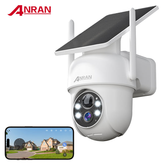 2K Solar Security Camera with Spotlight,  Wireless Outdoor Camera with Smart Siren, Built-In Solar Panel, Two Way Talk, PIR Human Detection, 360° Pan Tilt Control Home Surveillance Camera