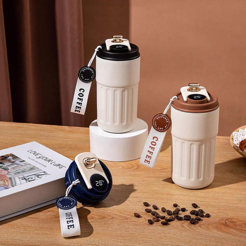 Intelligent Temperature Measuring Thermos Cup, High-Quality 316 Stainless Steel Coffee Cup, Accompanying Car Cup, Gift Water Cup, Birthday and Christmas Gift Classic Drinkware Flasks Resistance Portable Mug Tumbler Water Bottles
