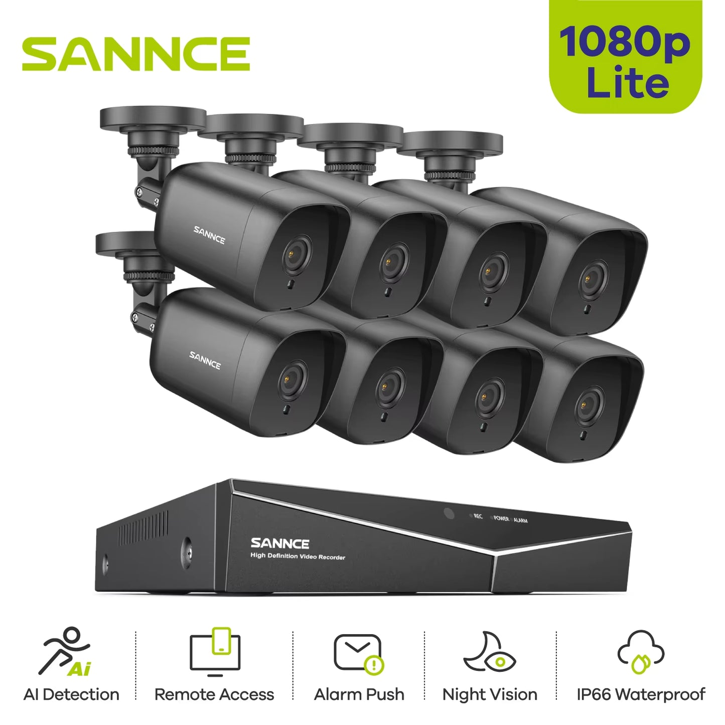 1080N Protection Security Camera IR Night Vision Outdoor Video Surveillance Camera CCTV Video Camera Kit Waterproofsystem