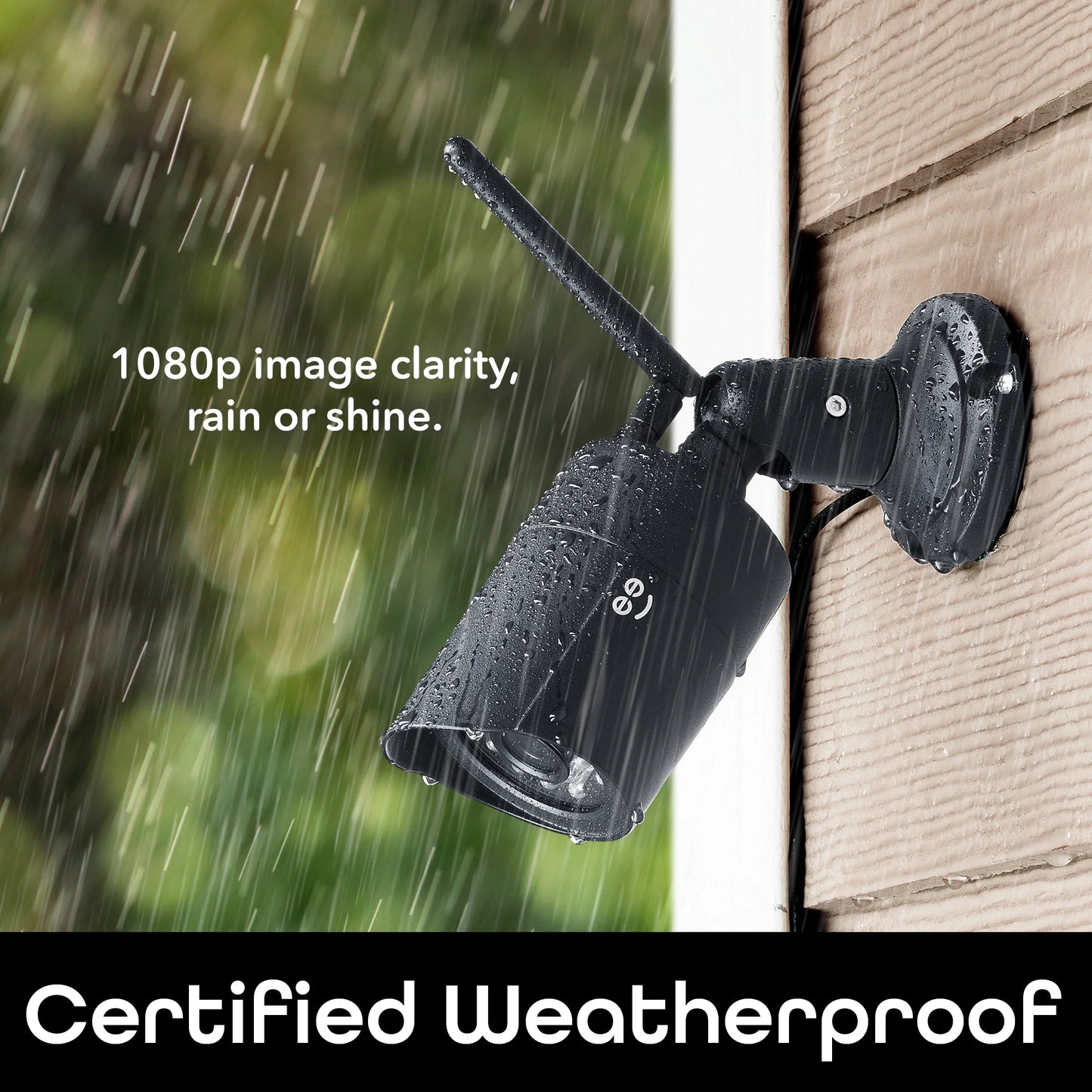 Hawk 2 Smart Security Outdoor Wired IP66 Camera | Night Vision, Motion Sensor, 2 Way Audio | Works with Alexa & Google Home | Weatherproof Black Surveillance Cam
