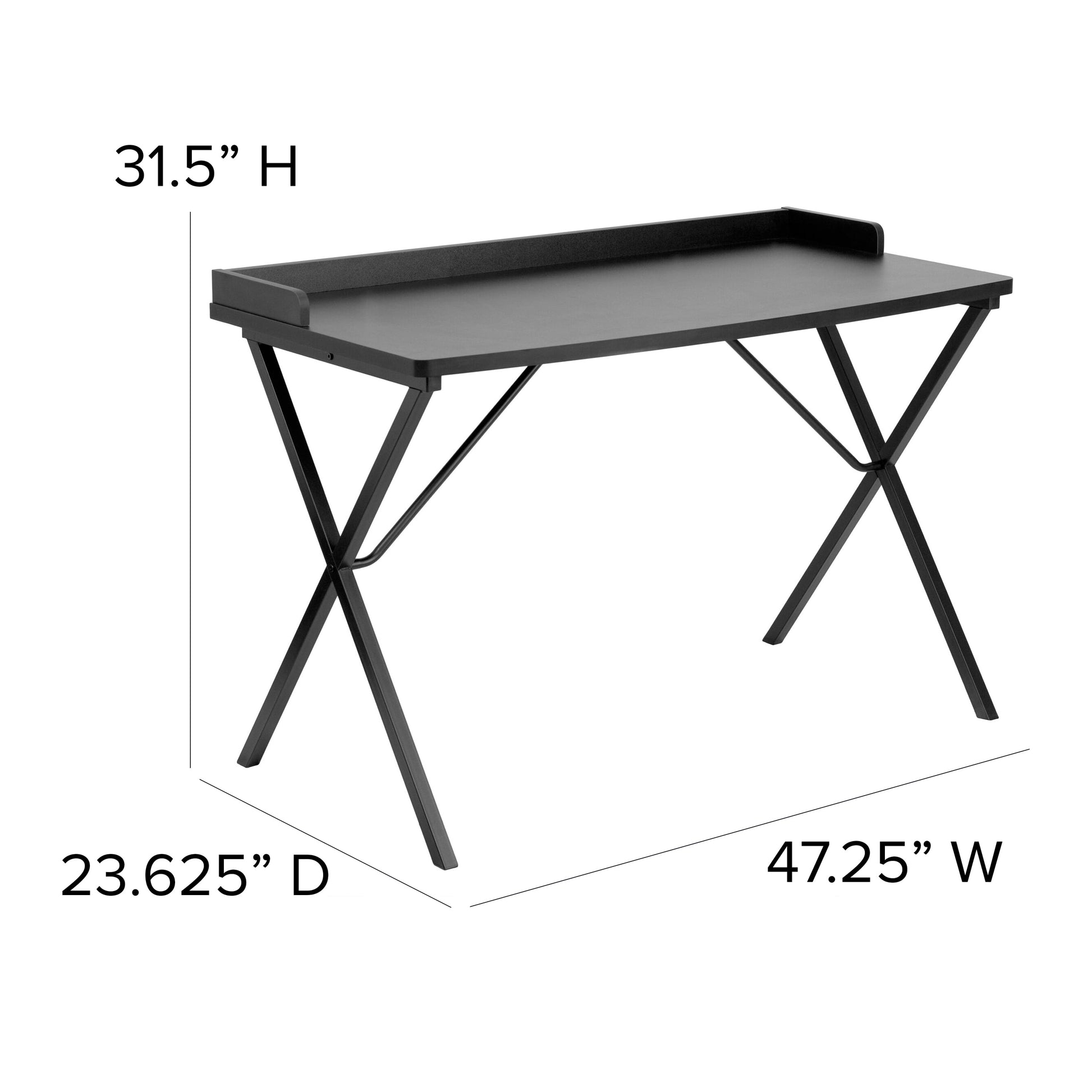 Office Furniture in a Flash Rectangular Desk, Black
