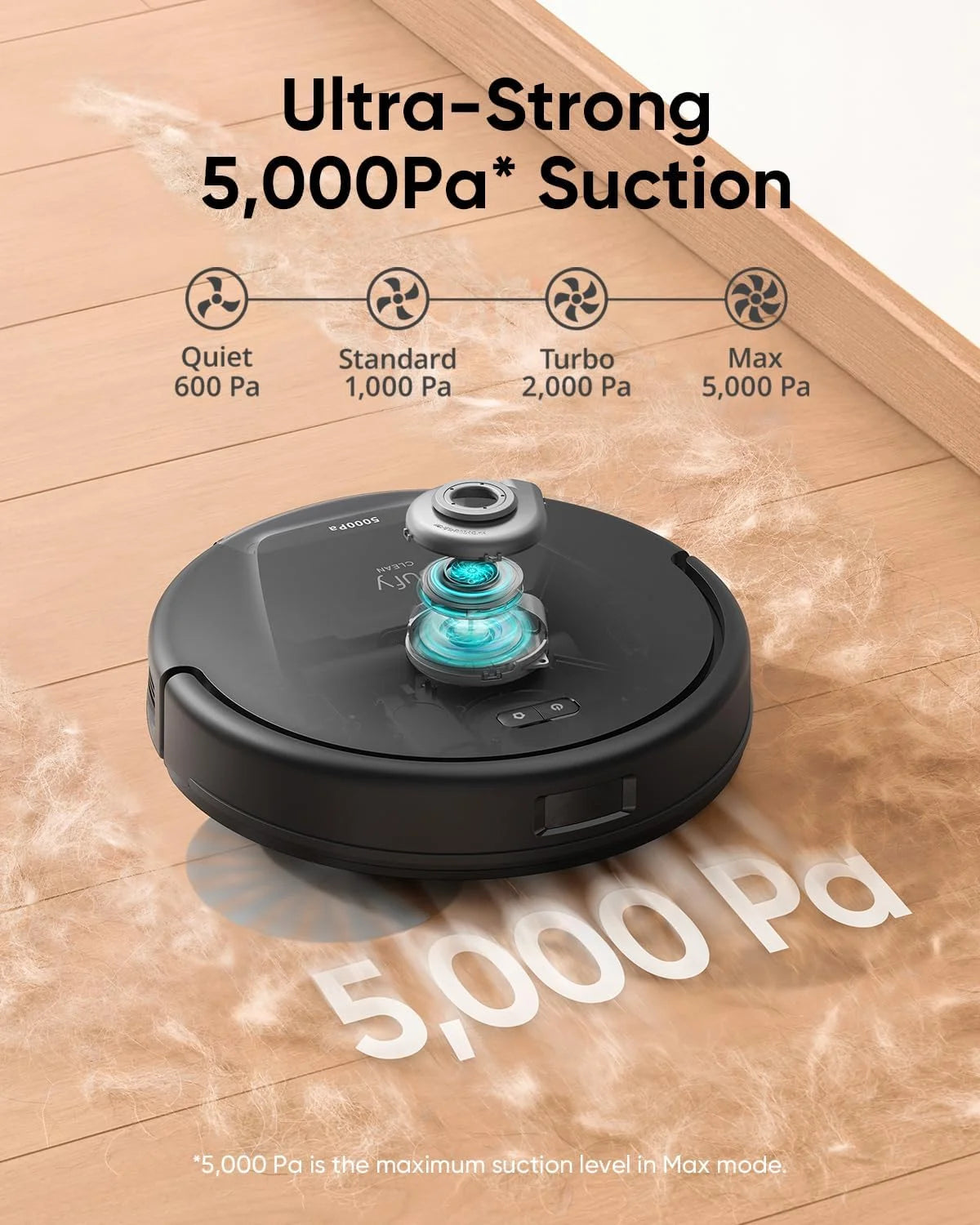 L60 Robot Vacuum, Ultra Strong 5,000 Pa Suction, Ipath Laser Navigation, for Deep