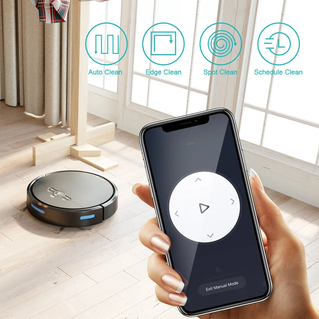 Robot Vacuums Cleaner, Smart WIFI Automatic Vacuum Sweeper for Pet Hair Floor