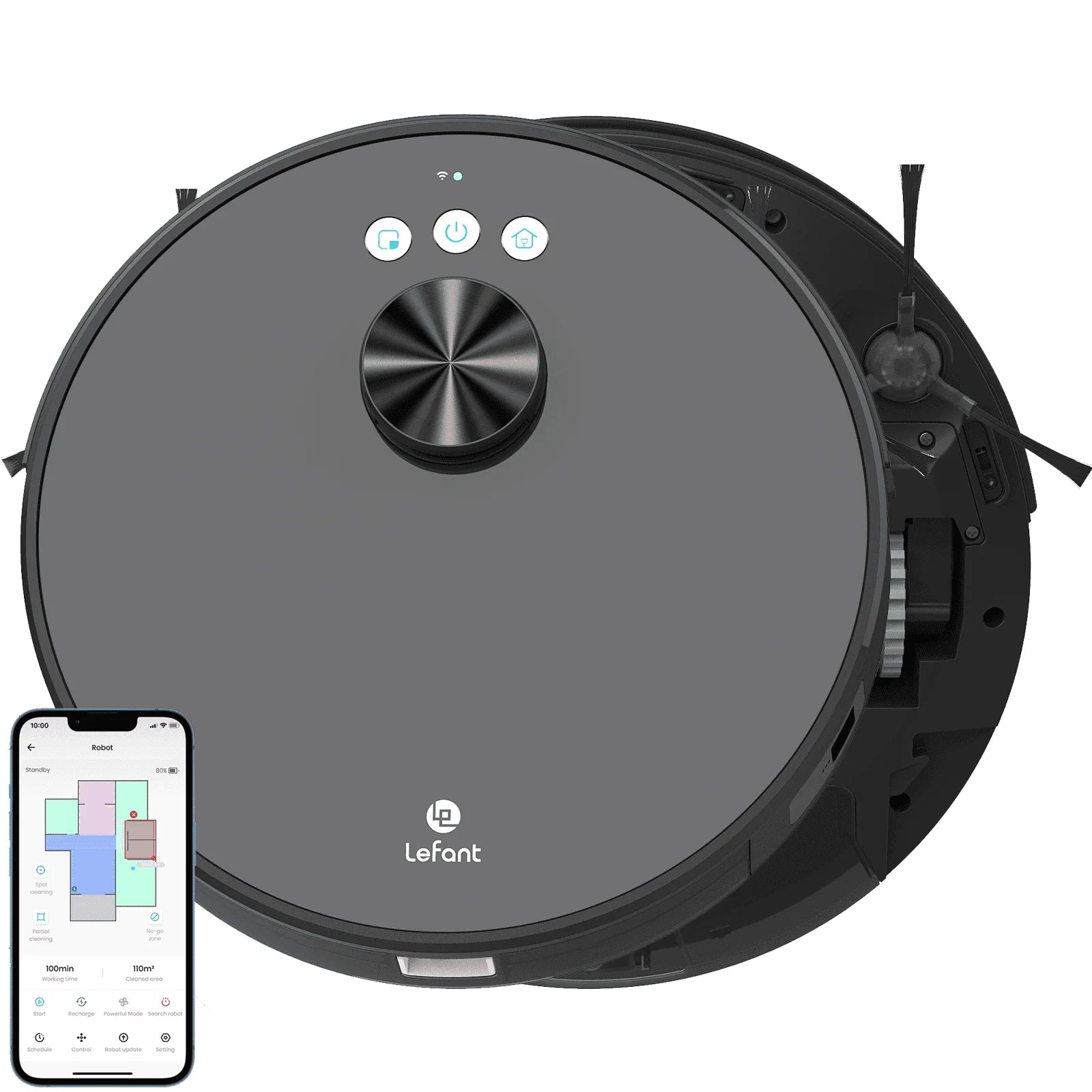 LS1 Robot Vacuum Cleaner, Home Mapping Robotic Vacuums, 3200Pa Strong Suction, Lidar Navigation, Ideal for Pet Hair, Hard Floors and Carpets