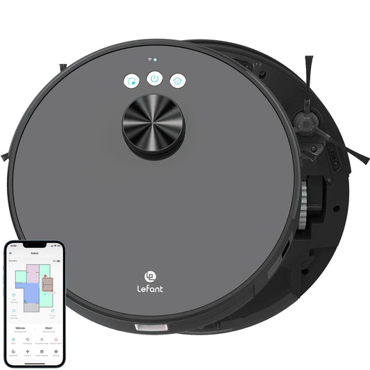 LS1 Robot Vacuum Cleaner, Home Mapping Robotic Vacuums, 3200Pa Strong Suction, Lidar Navigation, Ideal for Pet Hair, Hard Floors and Carpets