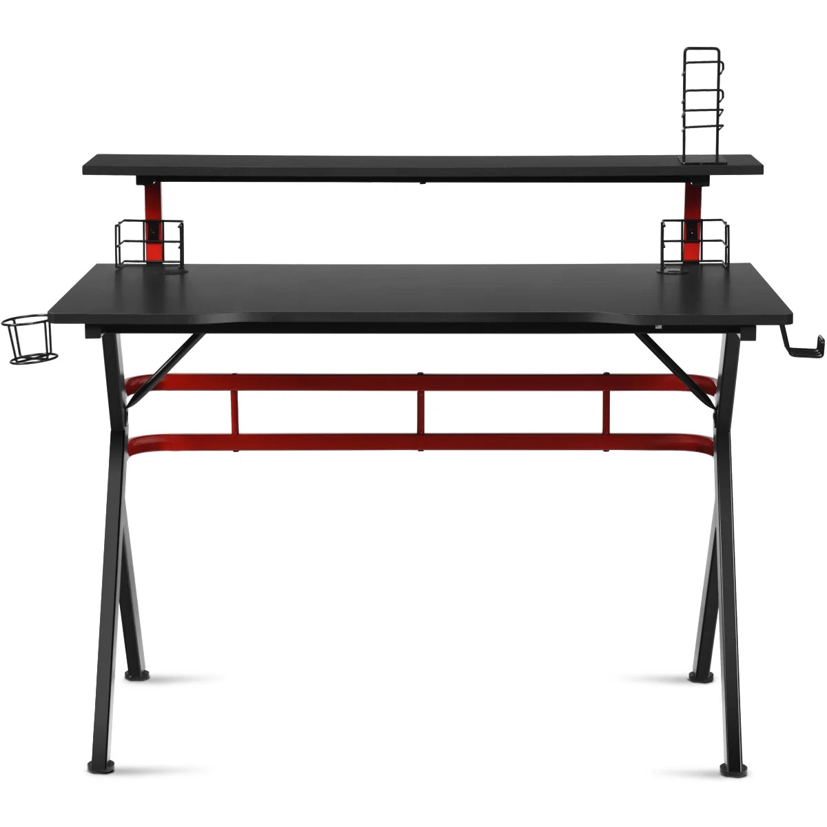 Gaming Computer Desk W/ Monitor Shelf & Storage for Controller Headphone Speaker