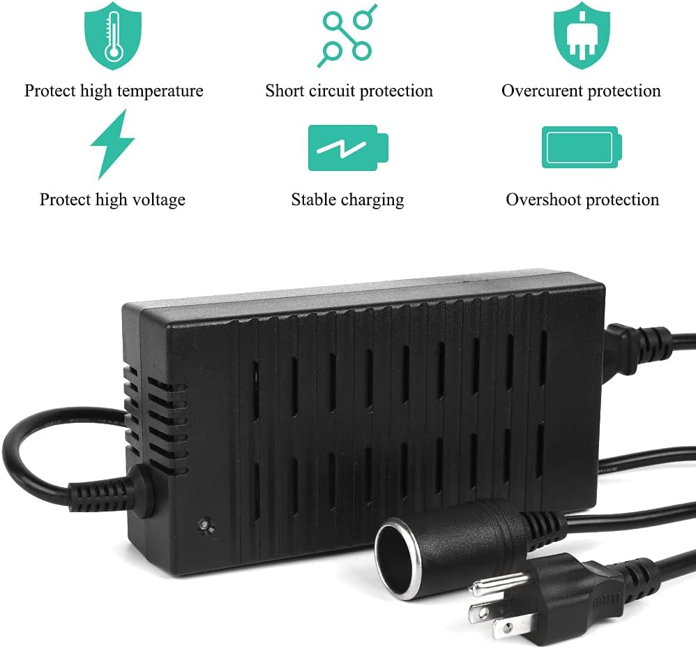 AC to DC Converter 15A 110-220V 12V Car Cigarette Lighter Socket Power Adapter for Car Vacuum Tire Inflator and Other Car Devices under 180W