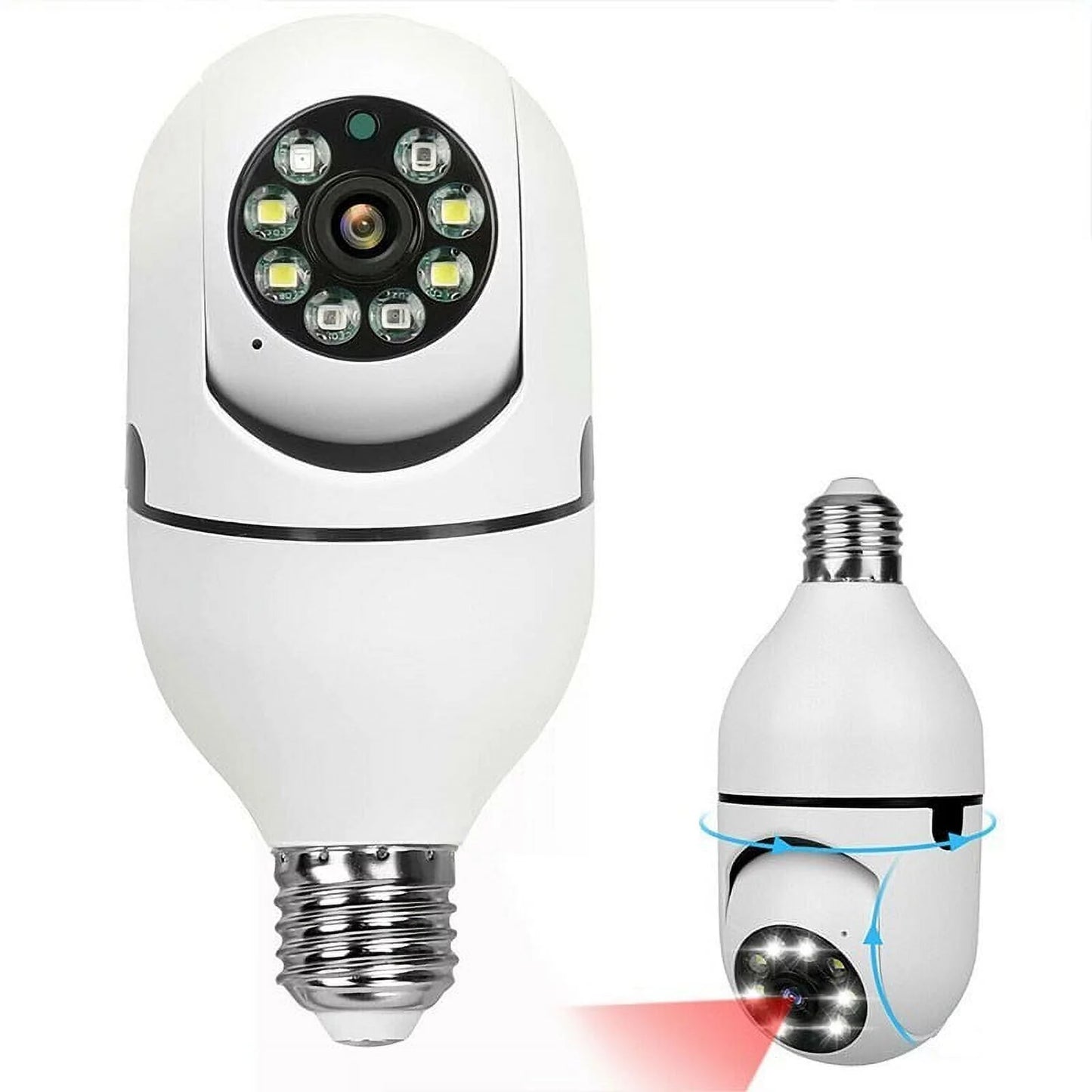 5G Wifi Surveillance Camera, E27 Light Bulb Camera Wireless Waterproof IP65 Automatic Human Tracking Night Vision Security Camera
