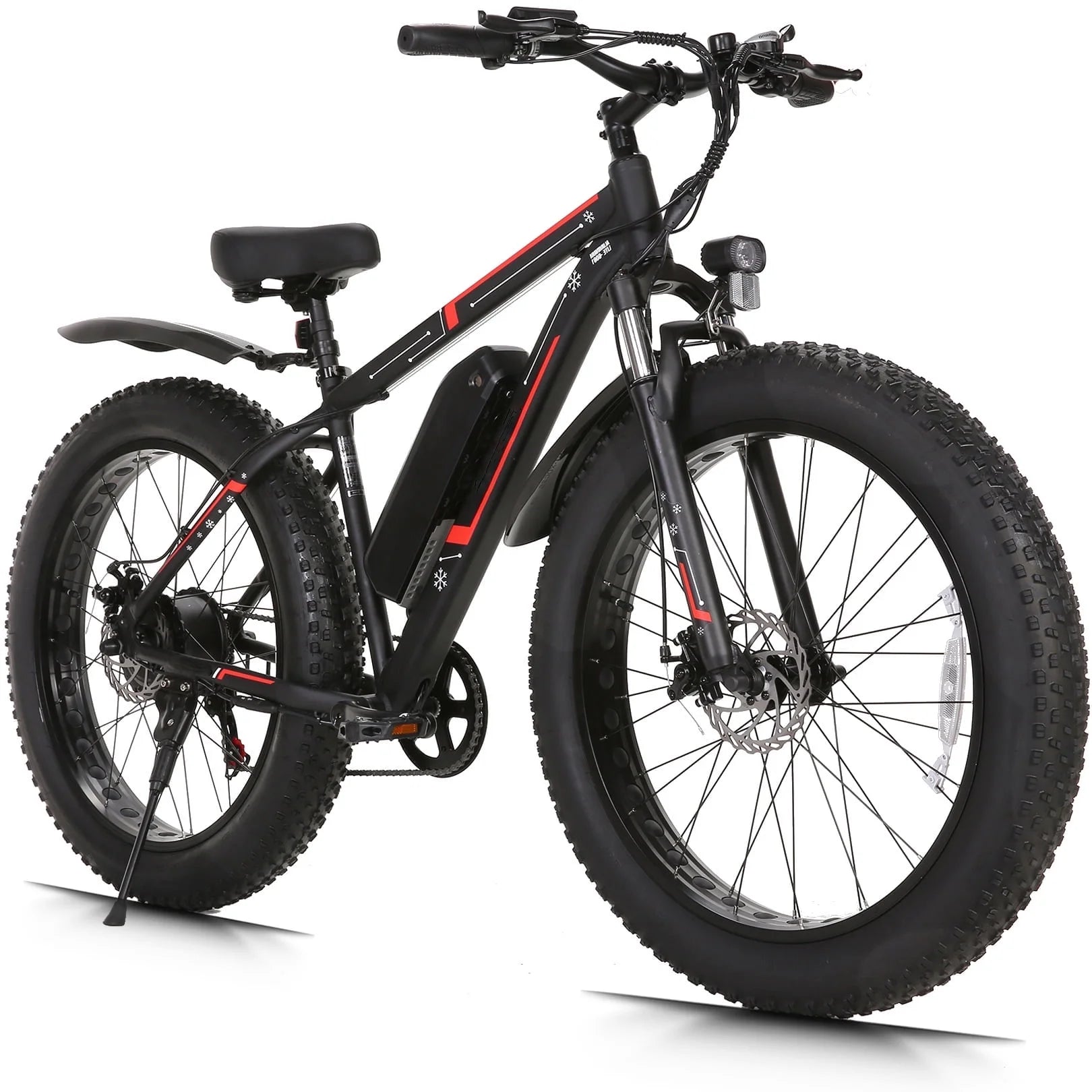 26"X4.0 Fat Tire Electric Bike, 624Wh Battery, 48V 500W Ebike Electric Mountain Bike, Cruise Control Mode, Adult E Bikes for Men, LCD Meter, 7-Speed Snow Bike Beach E-Bike for Adults UL2849