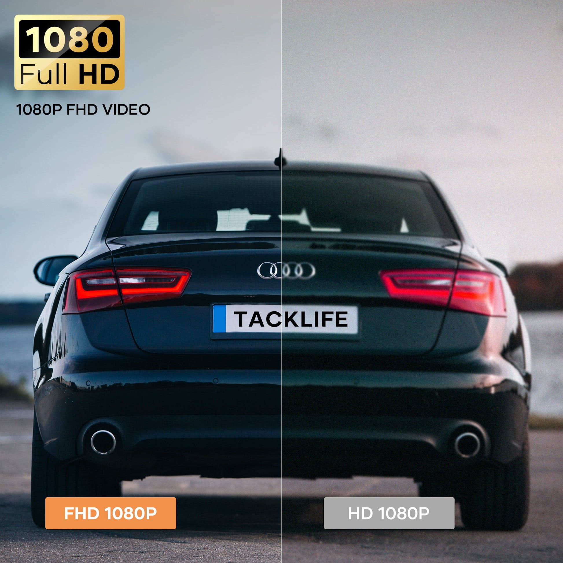 Tacklife Dash Cam Front and Rear, 1080P Full HD Dash Camera with Night Vision, GPS, Emergency Recording, 24H Parking Monitor, 1.5" Mini LCD Screen, 170° Wide Angle, WDR, G-Sensor