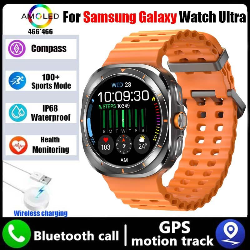 Smart Watch for Samsung Galaxy Watch 7 Ultra Men GPS Track Smart Watch Amoled Always Display Body Clock BT Talk Smart Watch 2024