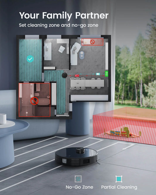 LS1 Robot Vacuum Cleaner, Home Mapping Robotic Vacuums, 3200Pa Strong Suction, Lidar Navigation, Ideal for Pet Hair, Hard Floors and Carpets