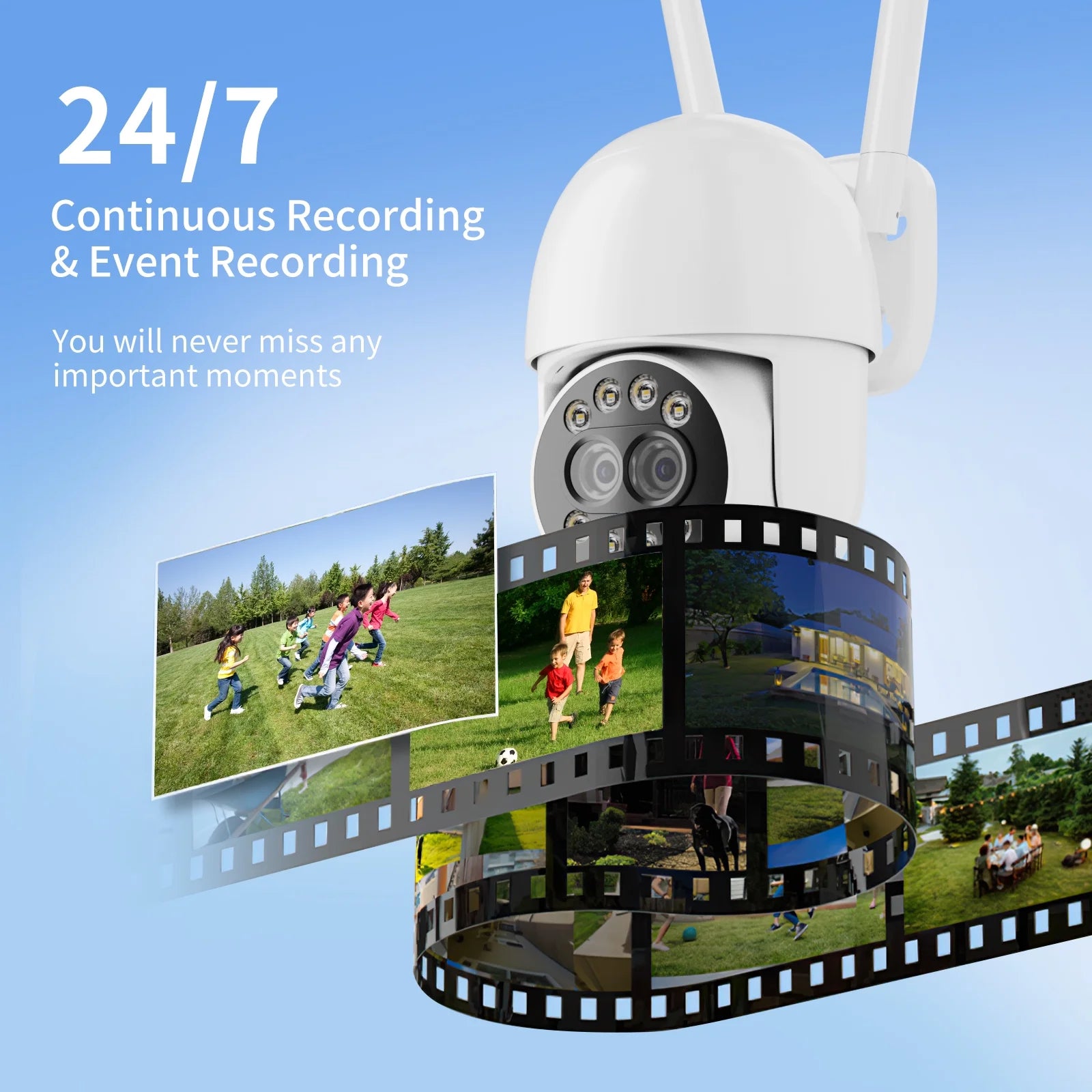 (2 Pack)  4MP Outdoor Security Cameras with Dual Lens, Full Color Night Vision, IP66 Waterproof, 1