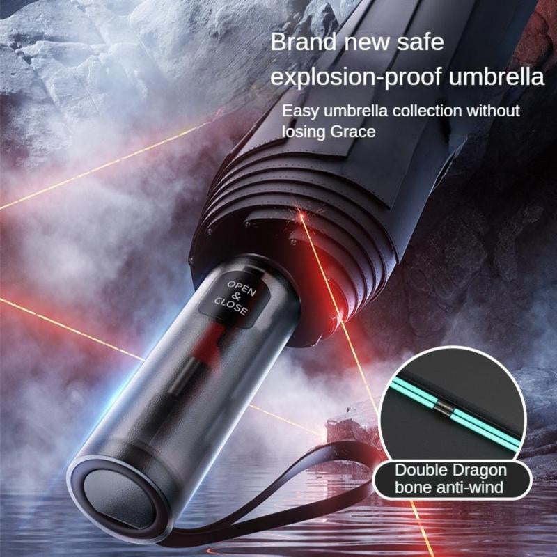 Automatic Folding Umbrella, 1 Count Portable Windproof Umbrella, Business Umbrella for Men & Women, Umbrella for Outdoor Activities