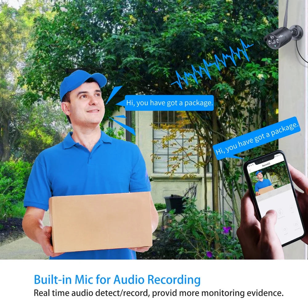 Add-On Camera, 3MP Wireless Wifi Security Camera with One Way Audio