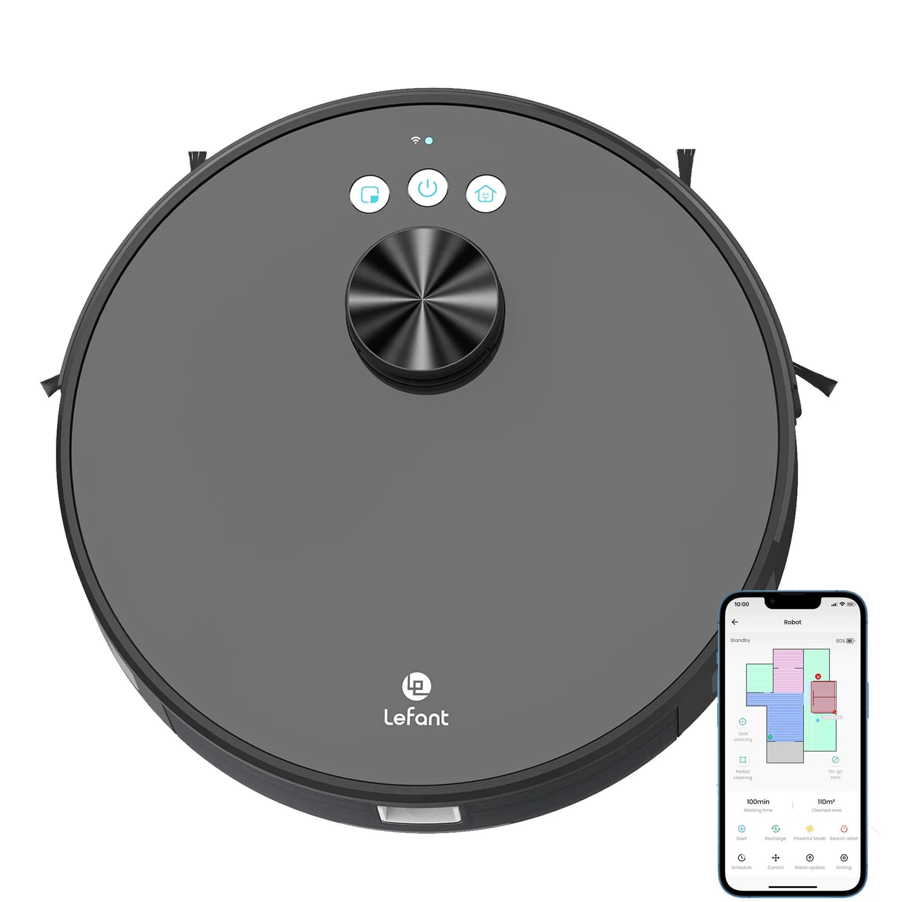 LS1 Robot Vacuum Cleaner, Home Mapping Robotic Vacuums, 3200Pa Strong Suction, Lidar Navigation, Ideal for Pet Hair, Hard Floors and Carpets