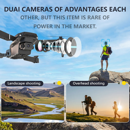 YT69 Drone with 1080P HD Camera Foldable RC Drone with 3D Flips Altitude Hold Gesture Selfie,2 Batteries,Percfect Gifts for Boys/Girls Beginners