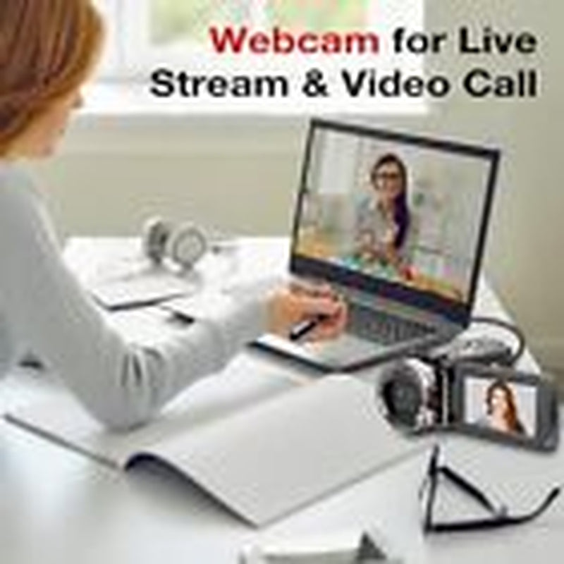 4K Video Camera Camcorder, 64MP UHD Vlogging Dual Camera for Youtube, 21X