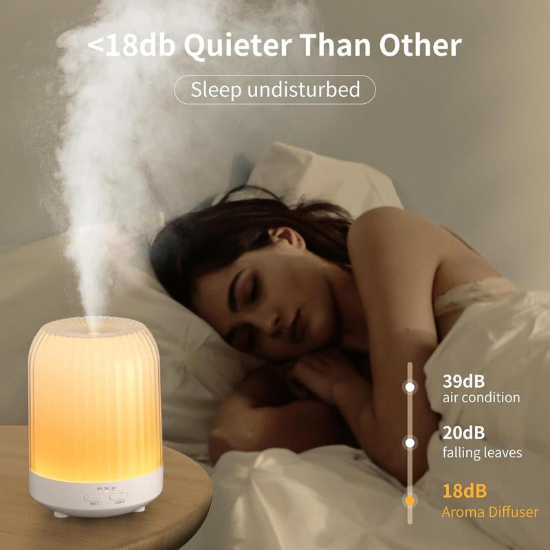 250Ml Essential Oil Diffuser, 1 Count USB Powered Quiet Humidifier, Ultrasonic Aromatherapy Diffuser with LED Lights, 3 Timer Air Humidifier for Bedroom