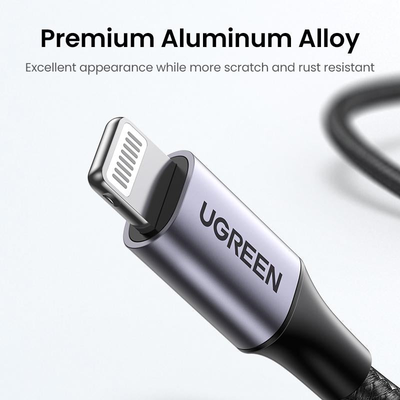 UGREEN USB C to Lightning Cable. Mfi Certified. Charging & Data Cable. Compatible with Iphone 14/14 Pro/14 Pro Max, 13/12/11/X/XR/XS/8 Series, Ipad 9, Airpods Pro & More