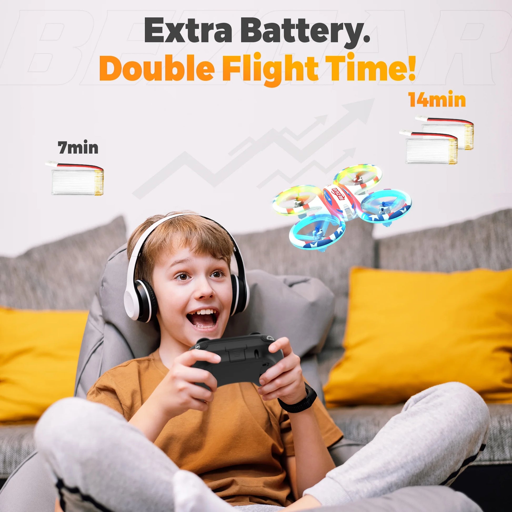 Drones Forkids, LED Stunt Drones Mini Quadcopter with LED Lights for Kids Boys Girls, White