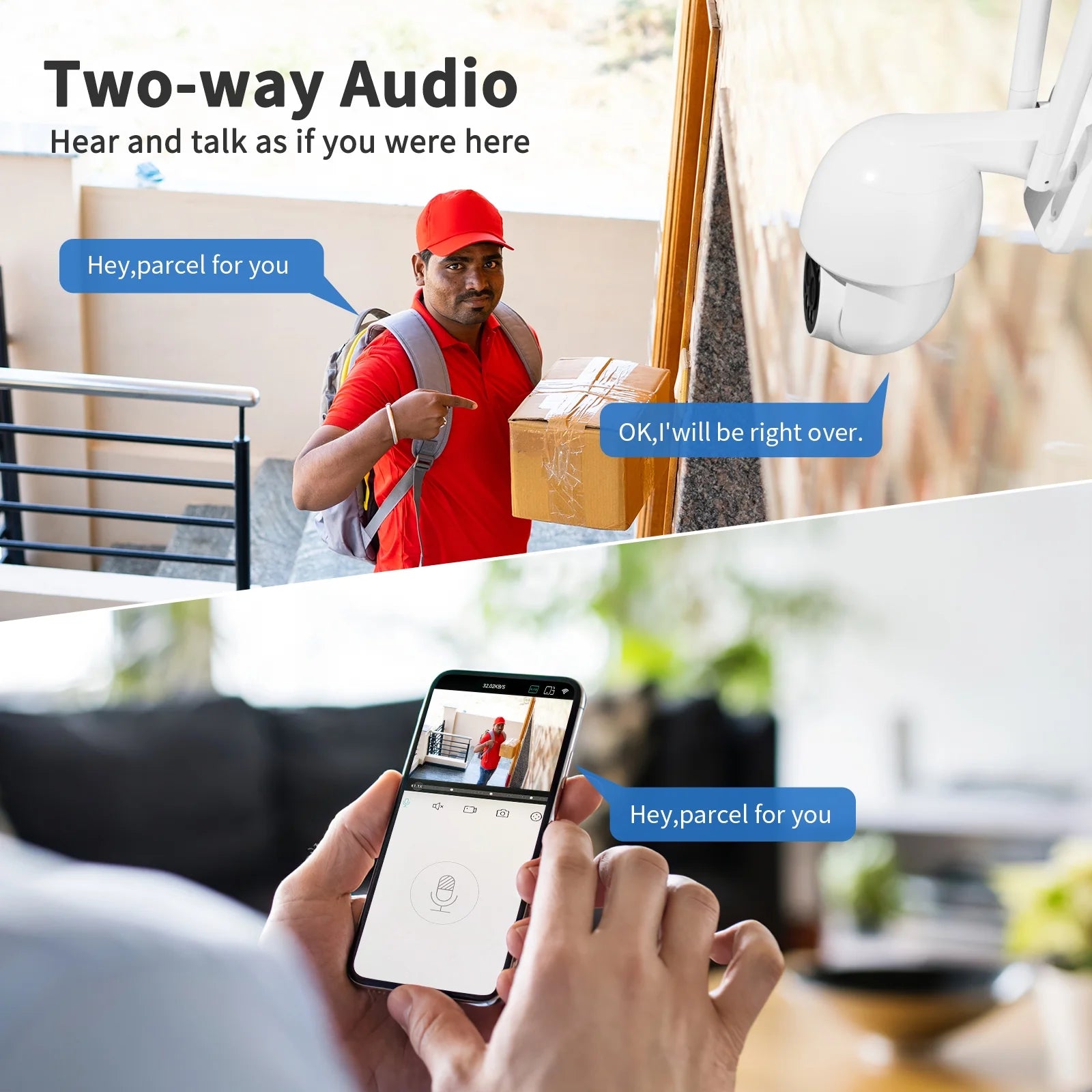 (2 Pack)  4MP Outdoor Security Cameras with Dual Lens, Full Color Night Vision, IP66 Waterproof, 1