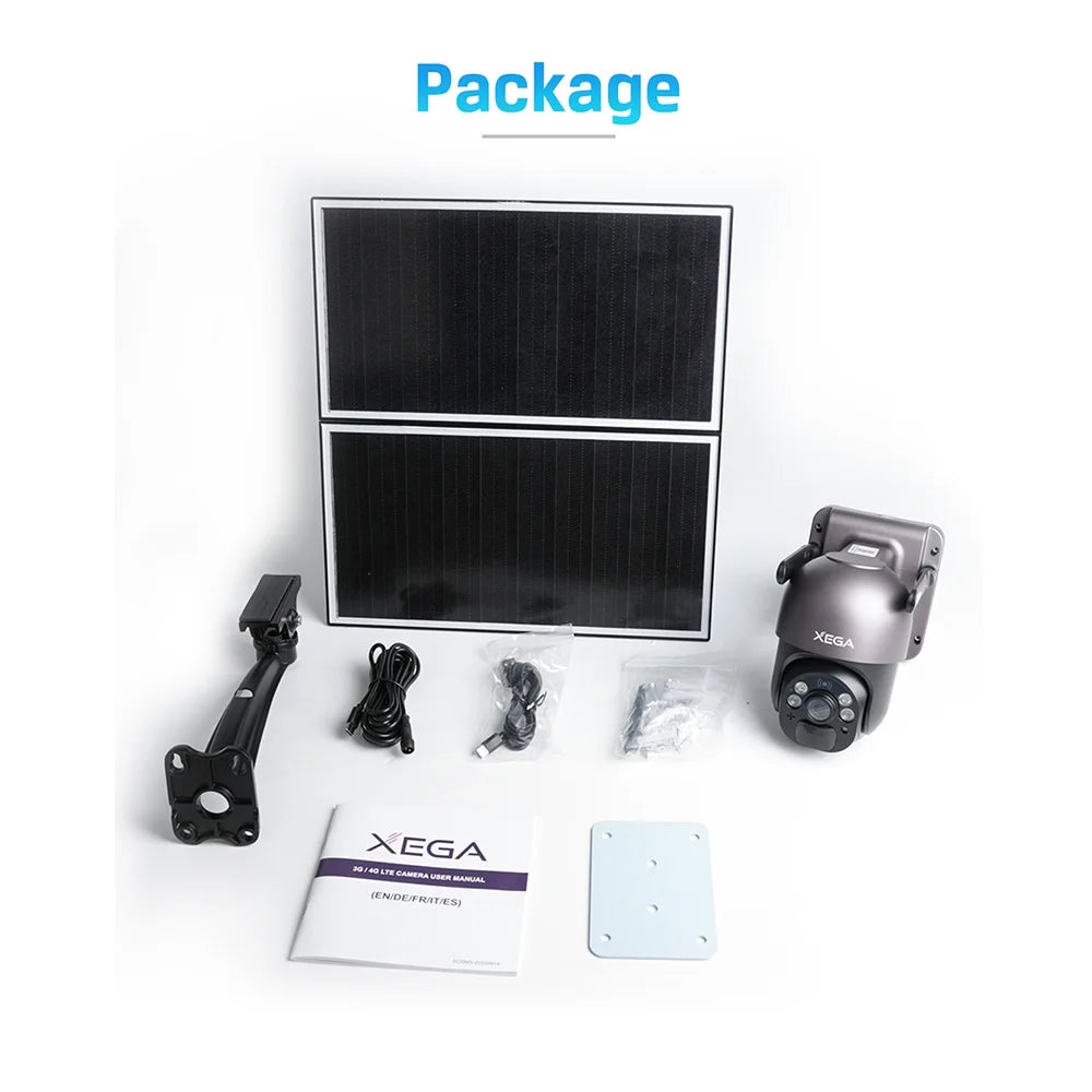 Xg-01-4G-1Pack 3G/4G LTE Cellular Outdoor Surveillance Camera with Sim Card, 2K HD, Black