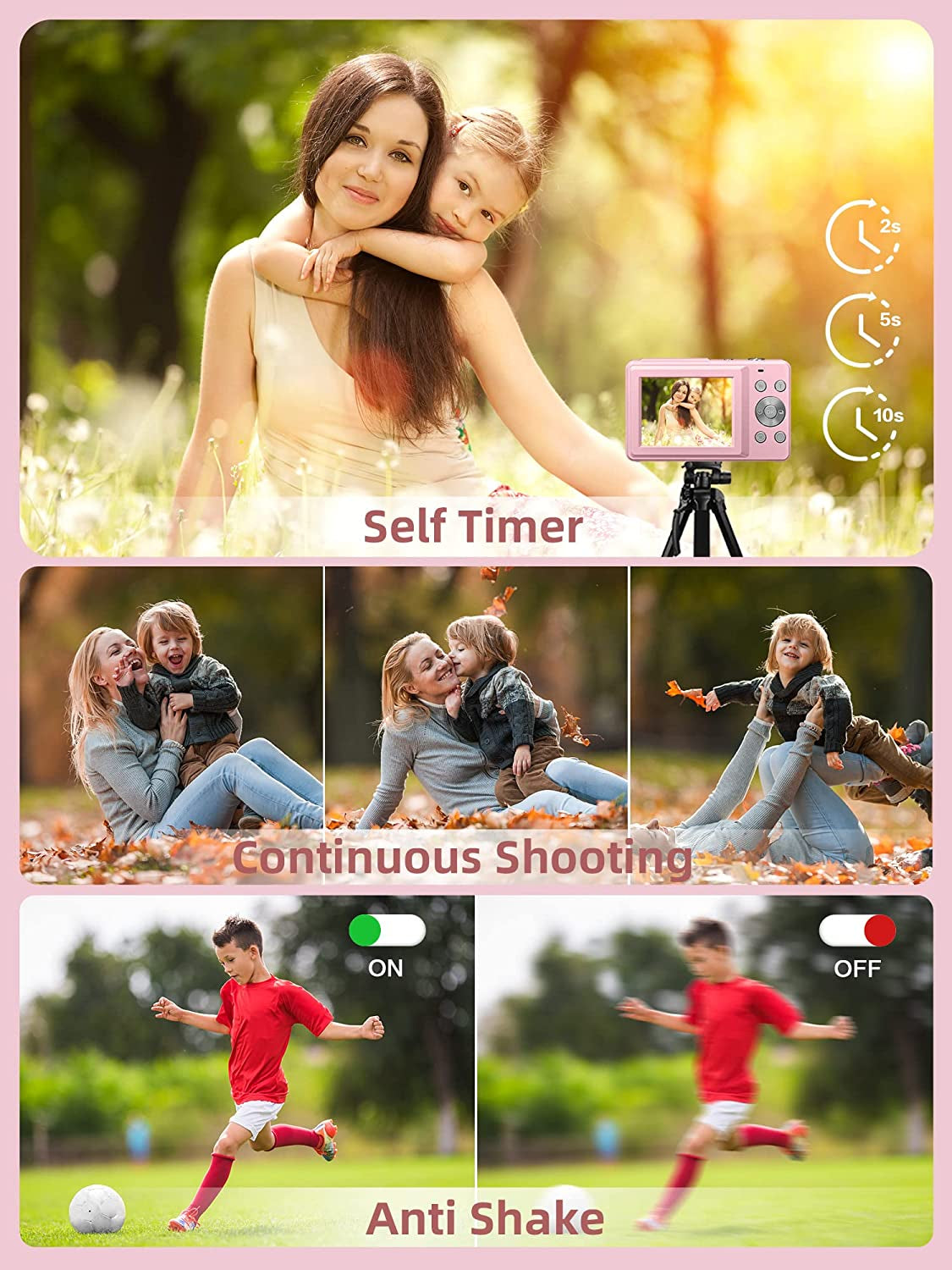 Digital Camera, FHD 1080P Camera, Digital Point and Shoot Camera with 16X Zoom A