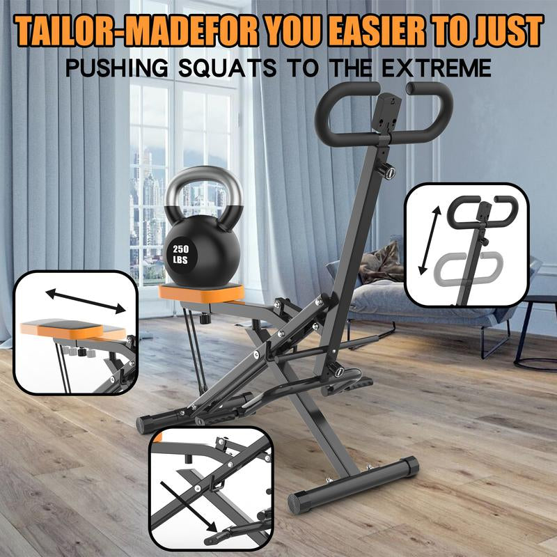 【Bellemave】Squat Machine for Home, Assist Trainer for Glutes Workout Foldable with Resistance Bands, for Botty Glutes Butt Thighs, Ab Back/Leg Press Hip Thrust for Home