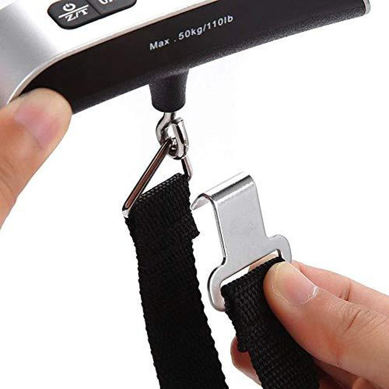 Travel Essentials Backlight LCD Display 110Lb/50Kg Luggage Weight Scale for Travel Portable Handheld Scale with Rubber Paint, Temperature Sensor