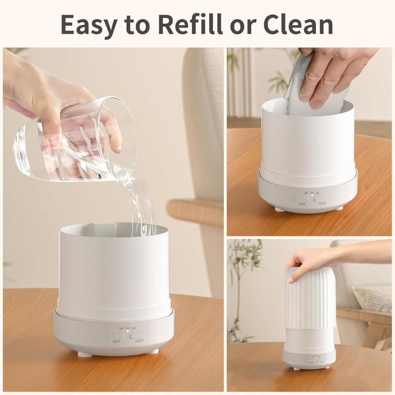 250Ml Essential Oil Diffuser, 1 Count USB Powered Quiet Humidifier, Ultrasonic Aromatherapy Diffuser with LED Lights, 3 Timer Air Humidifier for Bedroom