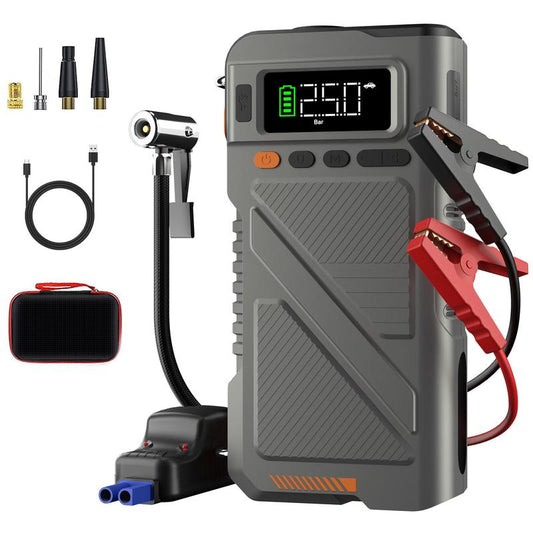 8000A Car Jump Starter with Air Compressor, Car Battery Jumper Starter Portable Jump Box Combo 150PSI Tire Inflator, 12V Vehicle Jump Booster Pack with Extended Jumper Cable 8000 A