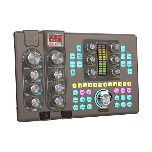 Hosabely SK80 Bluetooth Multi-Function Sound Card: Support Listening, Singing, Live Broadcast, Recording Songs, Provide Voice Changing, Special Effects, Reverberation Functions, 48V Power Supply Design. Enjoy a Diverse Audio Experience!" Podcast Audio