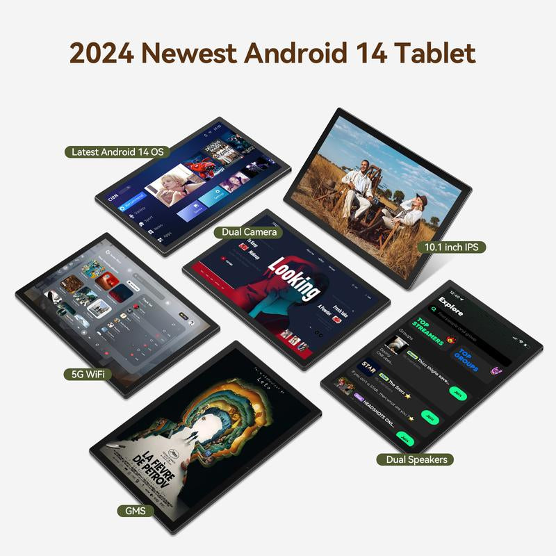 2025 Newest Tablet Android Tablets 10 Inch, 128GB ROM+8GB RAM+512GB Expandable, Octa-Core Processor, 2 in 1 Tablet with Keyboard Case Mouse, 7000Mah Battery Tablet PC, 5G Wifi, Dual Camera, BT5.0 Tablet on Sale Deal