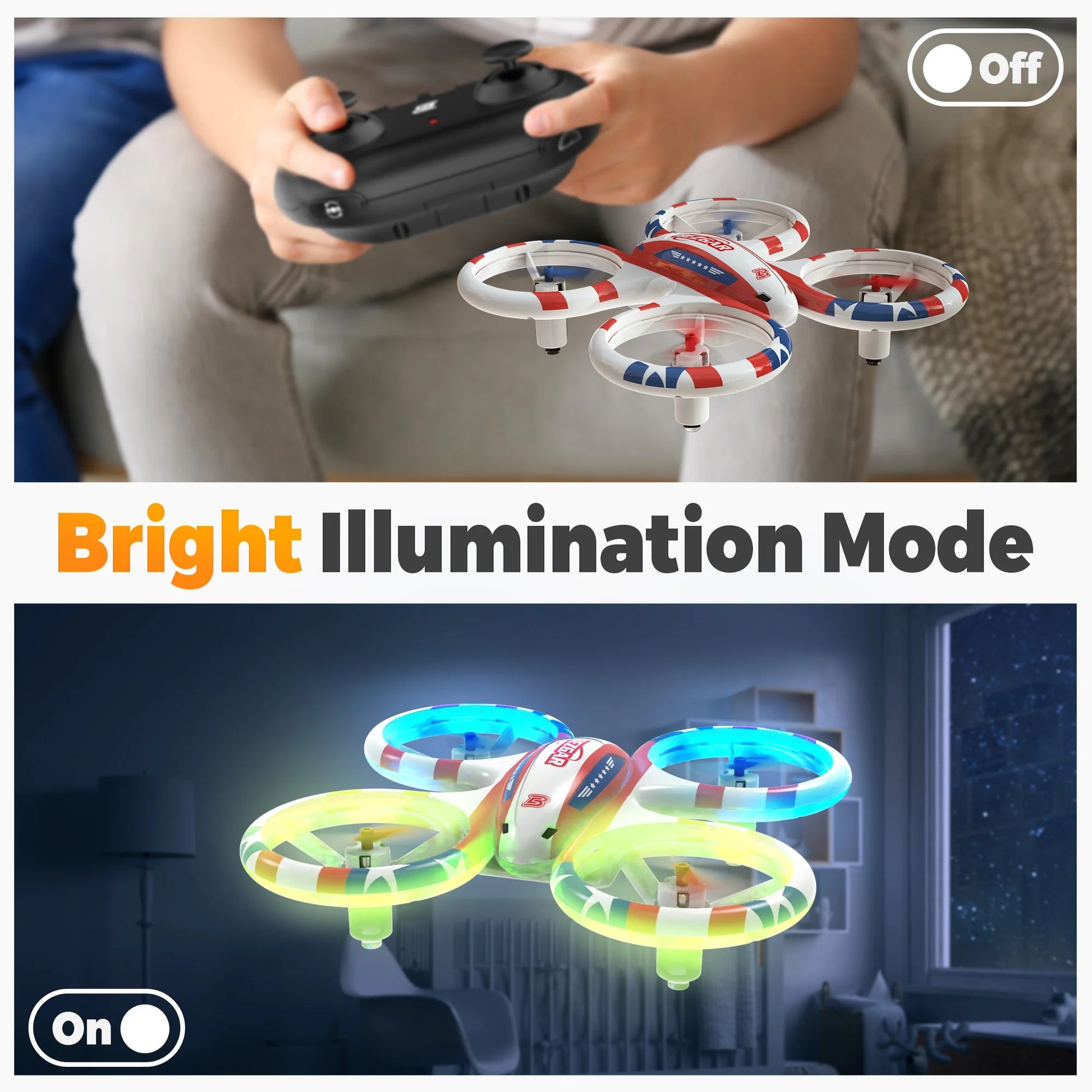Drones Forkids, LED Stunt Drones Mini Quadcopter with LED Lights for Kids Boys Girls, White