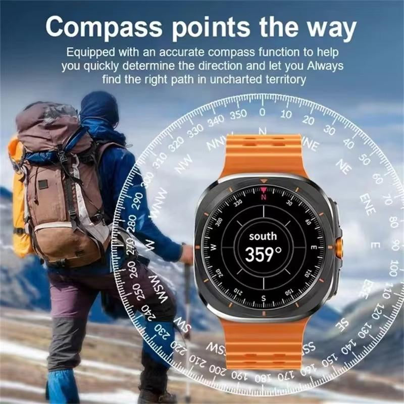 Smart Watch for Samsung Galaxy Watch 7 Ultra Men GPS Track Smart Watch Amoled Always Display Body Clock BT Talk Smart Watch 2024