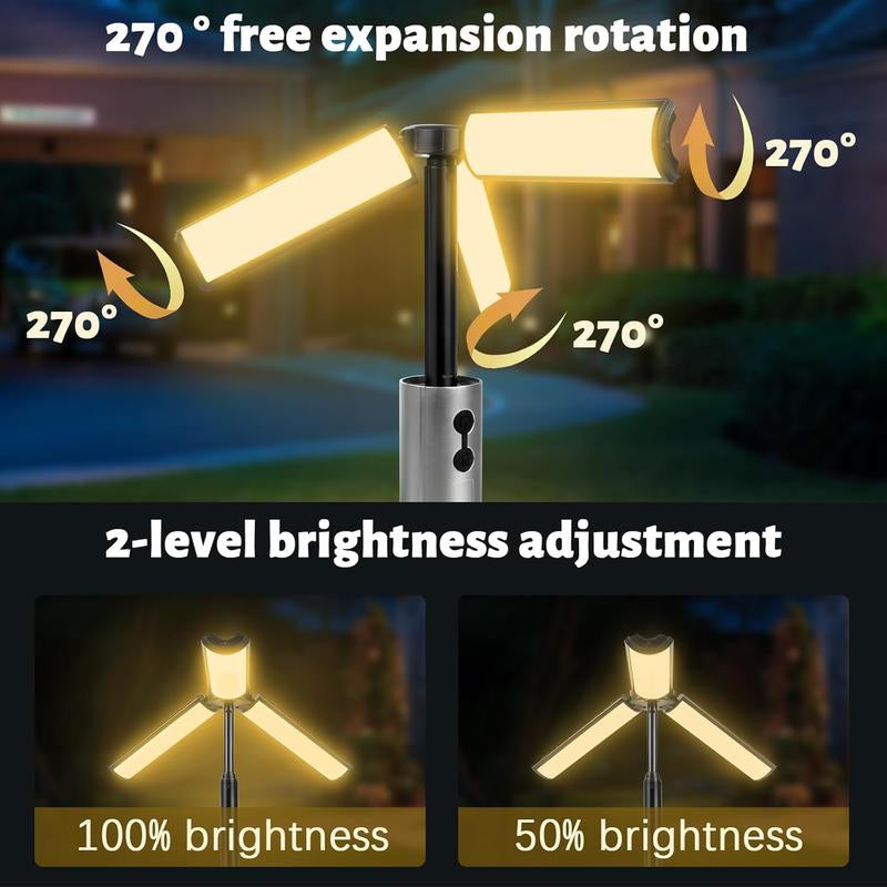 2 in 1 LED Work Light, 1 Count Portable Foldable Camping Light Flashlight, Multifunctional LED Light for Hiking, Camping, Fishing and Travel, Christmas Gift