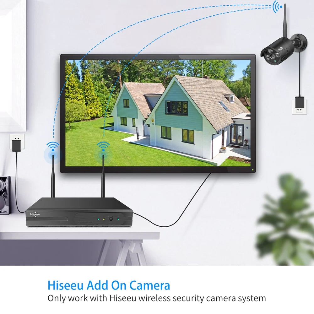 Add-On Camera, 3MP Wireless Wifi Security Camera with One Way Audio