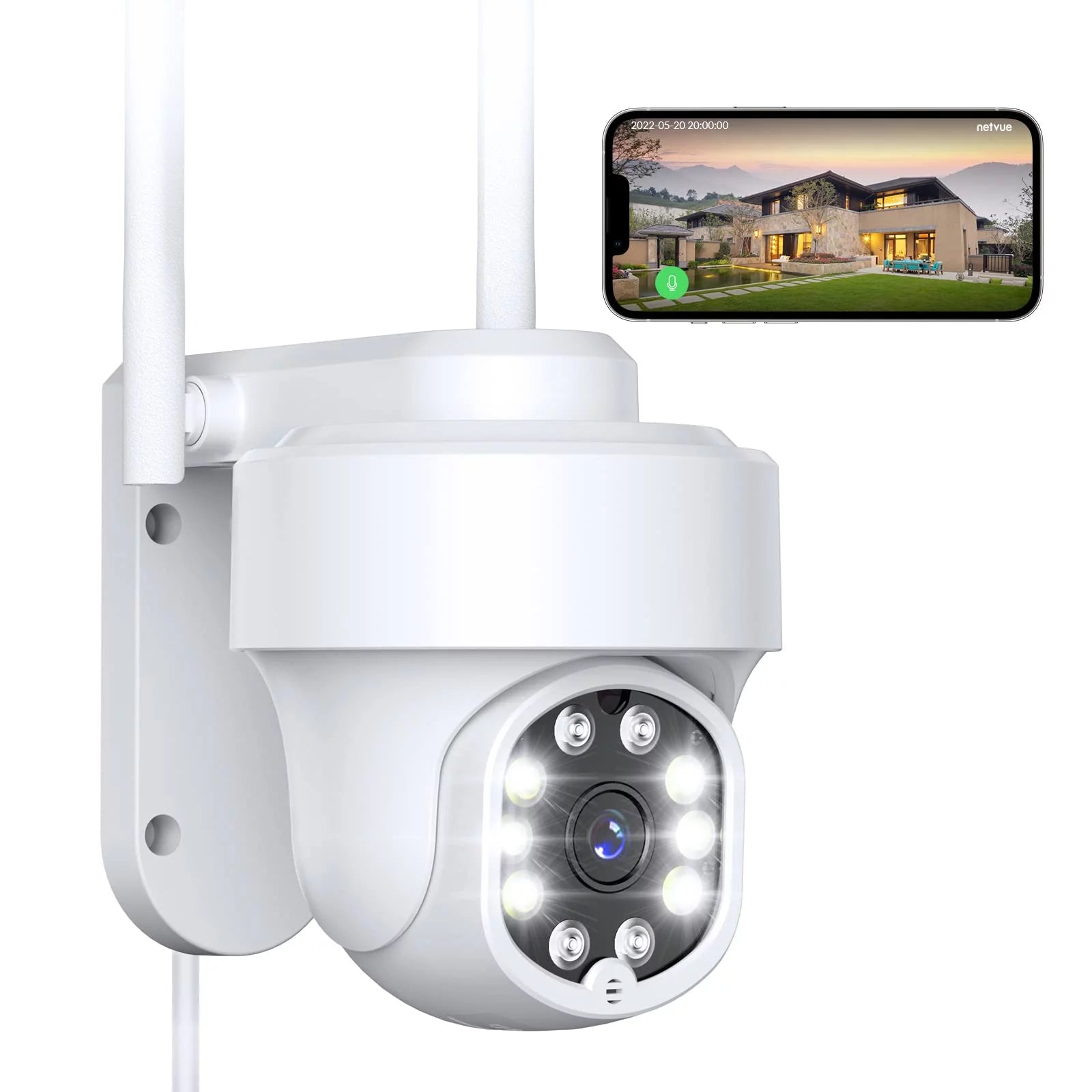 Security Camera Wireless Wifi,  360° PTZ Wifi Surveillance Cameras for Home Security System – 2.4Ghz Wifi Only