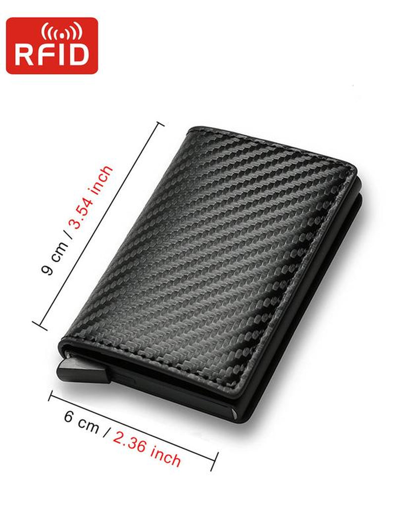Men'S Business Minimalist Rfid Anti-Theft Wallet, 2024 New Style Simple Plain Pu Leather Card Holder, Multi Card Slots Card Holder for Men for Working, Party, Shopping