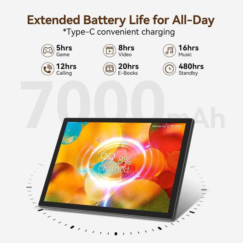 2025 Newest Tablet Android Tablets 10 Inch, 128GB ROM+8GB RAM+512GB Expandable, Octa-Core Processor, 2 in 1 Tablet with Keyboard Case Mouse, 7000Mah Battery Tablet PC, 5G Wifi, Dual Camera, BT5.0 Tablet on Sale Deal