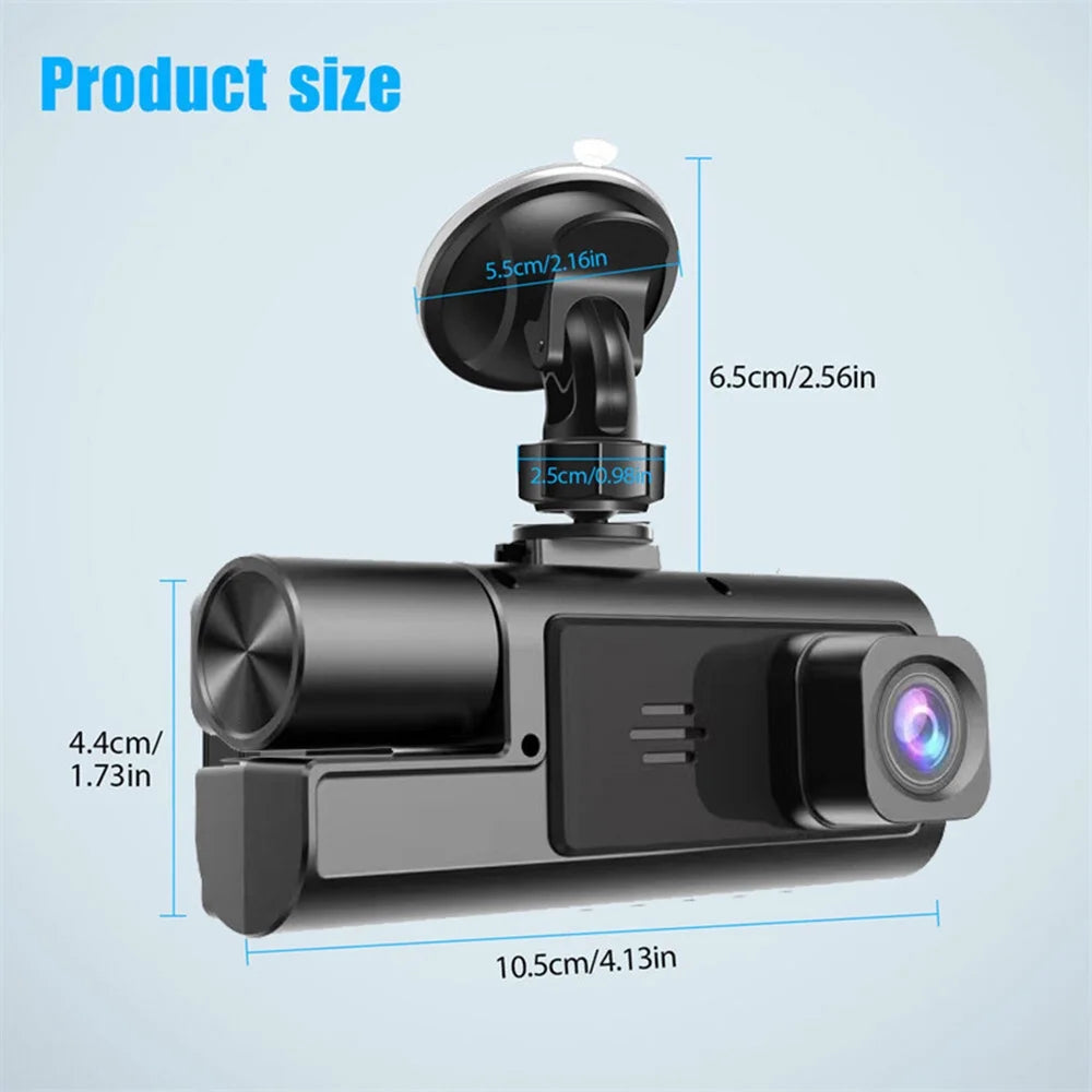 Car Recorder, Wifi HD Front with Car 2 Lenses Free Installation 24H Monitoring Dvr Dash Cam Front and inside 1080P FHD Dash Camera