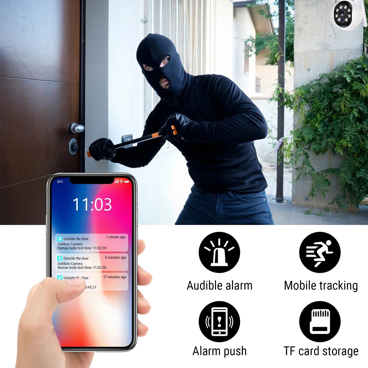 Security Cameras Wireless Outdoor,Smart Security Camera,1080P HD Camera 2.4Ghz WIFI with Night Vision,2-Way Audio,Motion Detection,Cloud & SD Card Storage,Wifi Camera