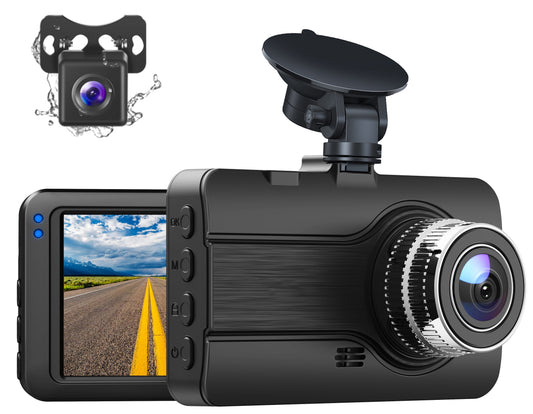 Dash Cam Front and Rear, 1080P Dual 3" Car Camera, Dash Camera for Cars with Accident Recording, Parking Monitor, Loop Recording
