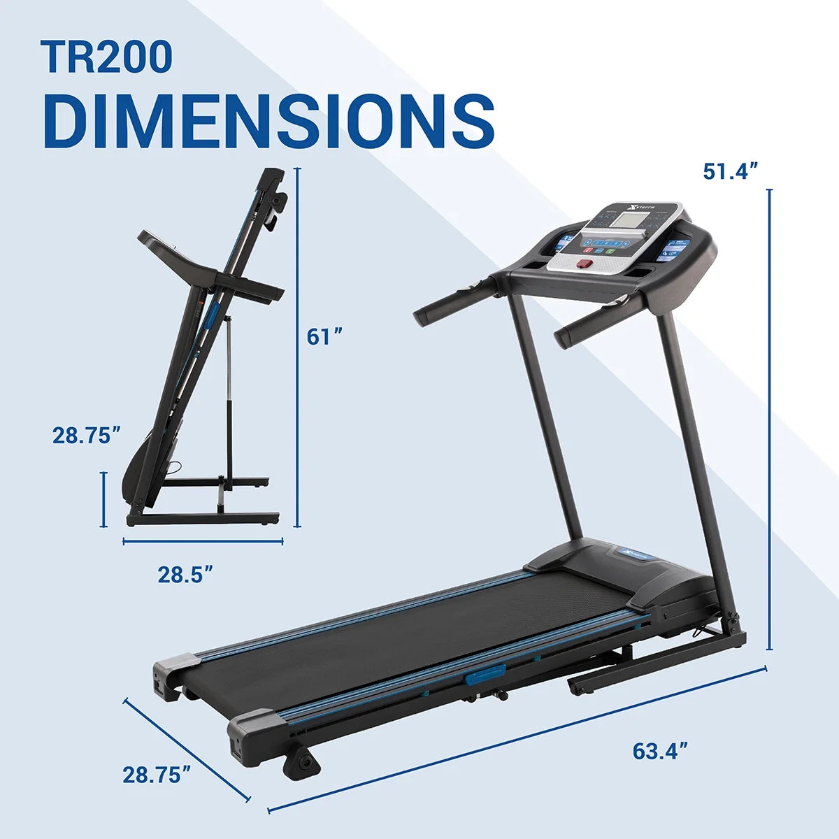 Fitness TR200 Folding Treadmill: Xtrasoft Cushioned Deck, 5.5" LCD Display, 3 Manual Incline Levels