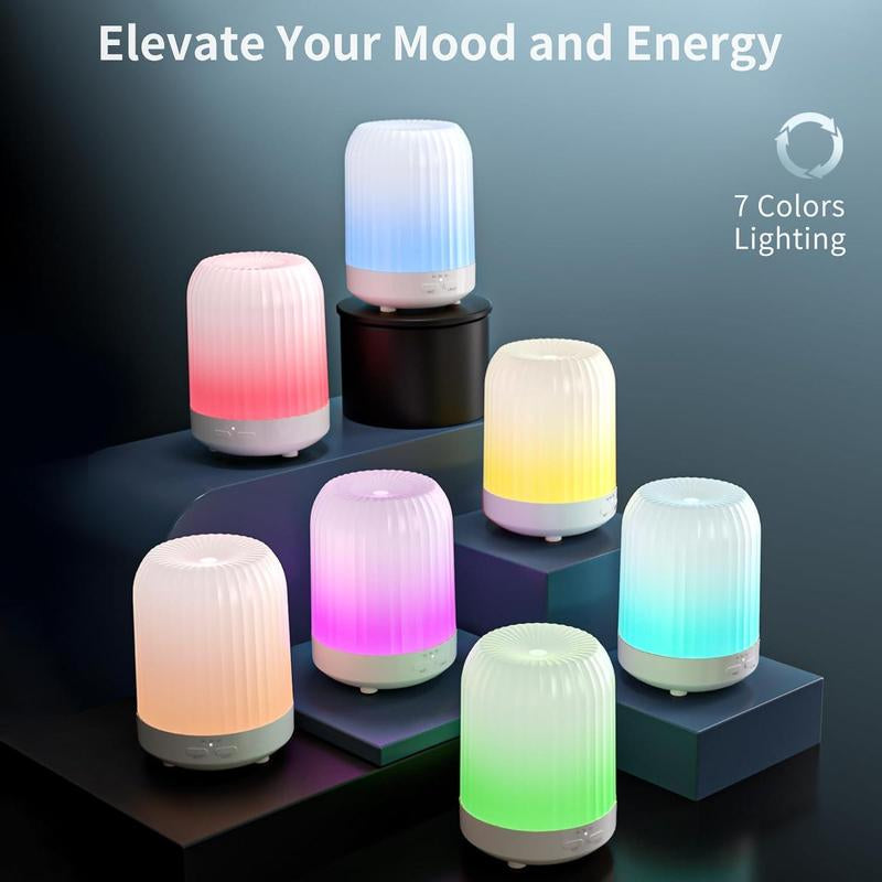 250Ml Essential Oil Diffuser, 1 Count USB Powered Quiet Humidifier, Ultrasonic Aromatherapy Diffuser with LED Lights, 3 Timer Air Humidifier for Bedroom