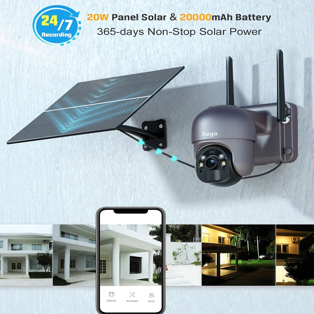 Xg-01-4G-1Pack 3G/4G LTE Cellular Outdoor Surveillance Camera with Sim Card, 2K HD, Black