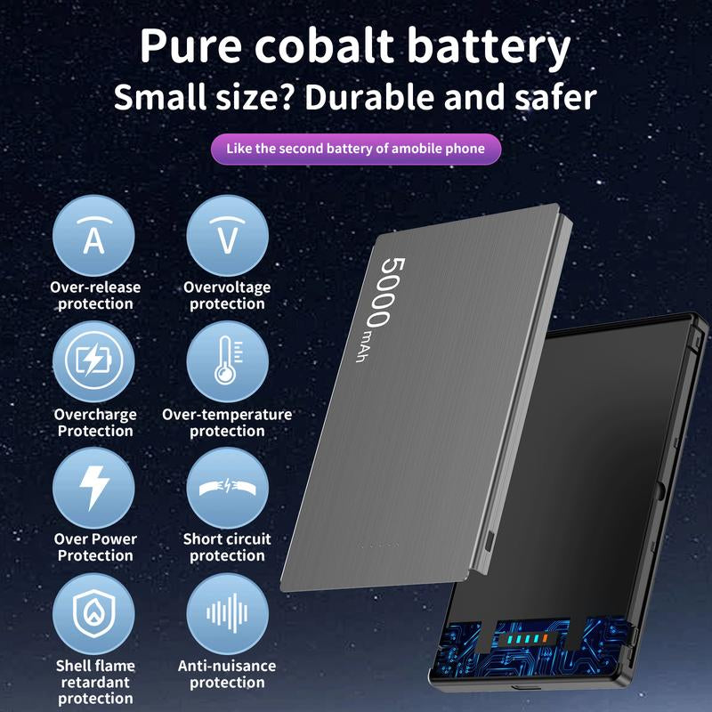 AKD Wireless Portable Charger, 5000Mah Slim Magnetic Power Bank Phone Charger, Mag-Safe Battery Pack Travel Charger（Usb-C PD 20W） for Iphone 16 15 14 13 12 Pro Max