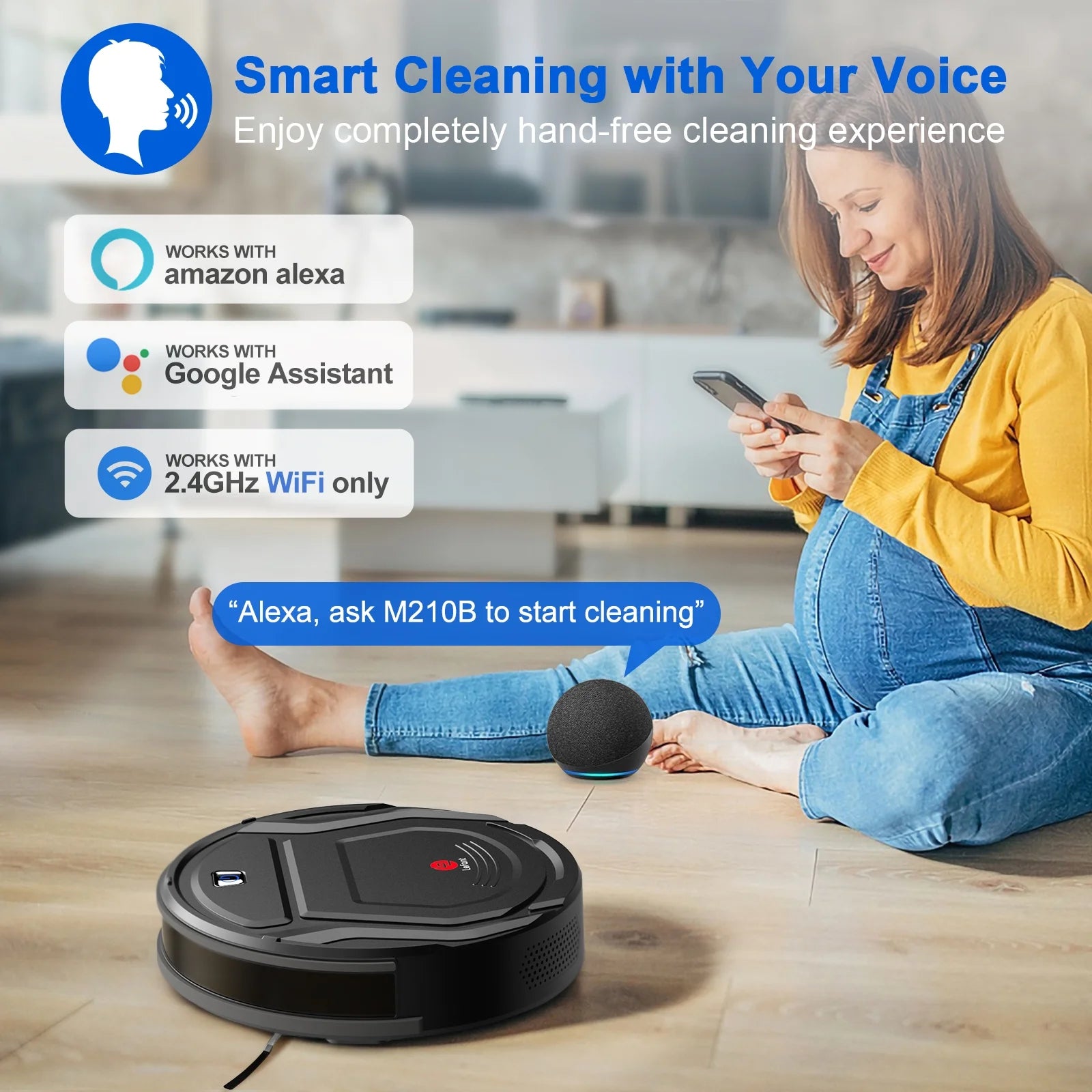 M210 Robot Vacuum and Mop, 2 in 1 Vacuum and Mopping